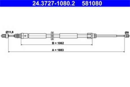 Vajer, parkeringsbroms, Bak, renault, 36 40 000 01R