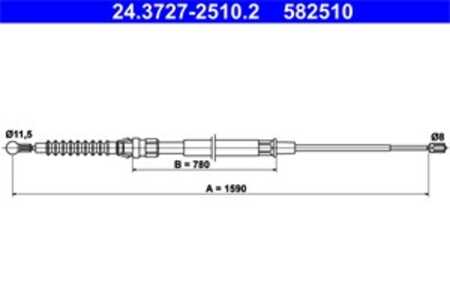 Vajer, parkeringsbroms, Bak, skoda superb ii, 3T0 609 721 A, 3T0 609 721