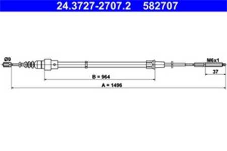 Vajer, parkeringsbroms, Bak, seat arosa, vw lupo i, 6X0 609 721 E