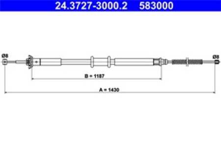 Vajer, parkeringsbroms, Bak, lancia ypsilon, 46813948, 51776180