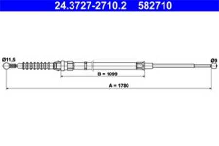 Vajer, parkeringsbroms, Bak, seat toledo iv, skoda rapid, rapid spaceback, 6R0 609 721 E