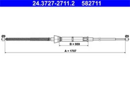 Vajer, parkeringsbroms, Bak, seat toledo iv, skoda rapid, rapid spaceback, 6R0 609 721 H