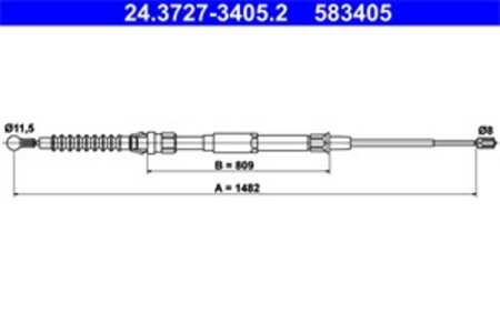 Vajer, parkeringsbroms, Bak, vw beetle, 5C0 609 721 AM, 5C0 609 721 AN, 5C0 609 721 BA