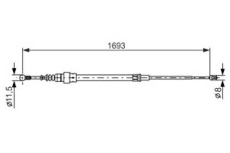 Vajer, parkeringsbroms, Höger, Vänster, seat toledo ii, skoda octavia i, octavia combi i, 1J0 609 721 AC, 1J0 609 721 AD, 1J0 6