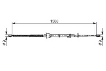 Vajer, parkeringsbroms, Höger, Vänster, seat,skoda,vw, 6R0 609 721 B