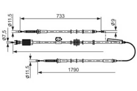 Vajer, parkeringsbroms, Mitt, opel astra j sedan, astra j skåp / kombi, astra j sports tourer, vauxhall astra mk vi, 13441135, 