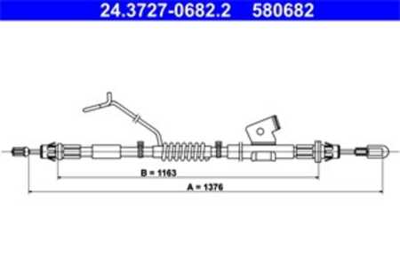 Vajer, parkeringsbroms, Vänster bak, ford tourneo custom v362 buss, transit custom v362 buss, 1763933, 1802095, 1817254, 183052