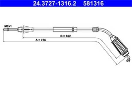 Vajer, parkeringsbroms, Vänster bak, volvo s80 ii, 31265831