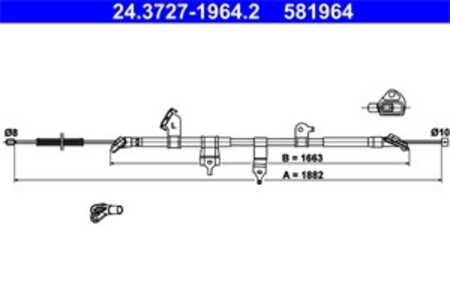 Vajer, parkeringsbroms, Vänster bak, toyota rav 4 iii, rav 4 iv, rav 4 van iv, 46430-42120, 46430-42140