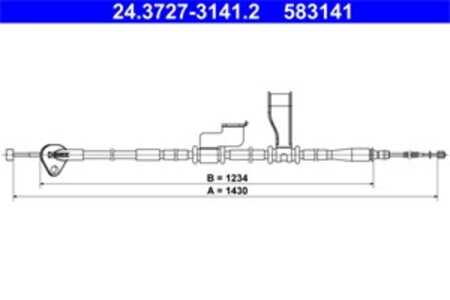 Vajer, parkeringsbroms, Vänster bak, hyundai i10 i, i10 ii, 59760-0X010