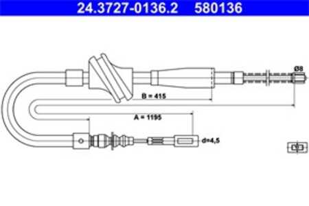 Vajer, parkeringsbroms, Vänster bak, audi 80 b2 sedan, 90 b2, coupe b2, 811 609 721 A, 811 609 721 B, 811 609 721 C, 811 609 72