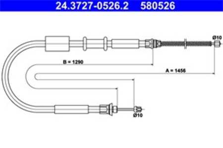 Vajer, parkeringsbroms, Vänster bak, fiat punto, punto cabriolet, punto van, 7747332