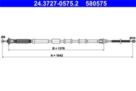 Vajer, parkeringsbroms, Vänster bak, fiat grande punto, punto, punto evo, punto skåp/halvkombi, 55700928, 55704107