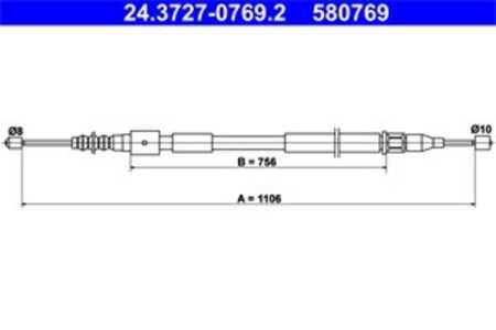 Vajer, parkeringsbroms, Vänster bak, opel corsa c, corsa c skåp/halvkombi, vauxhall corsa mk ii, 24443834, 5 22 655