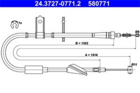 Vajer, parkeringsbroms, Vänster bak, opel agila, suzuki wagon r+ halvkombi, vauxhall agila mk i, 47 00 358, 47 05 532, 47 05 70