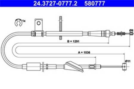 Vajer, parkeringsbroms, Vänster bak, opel agila, vauxhall agila mk i, 47 06 689, 9211156