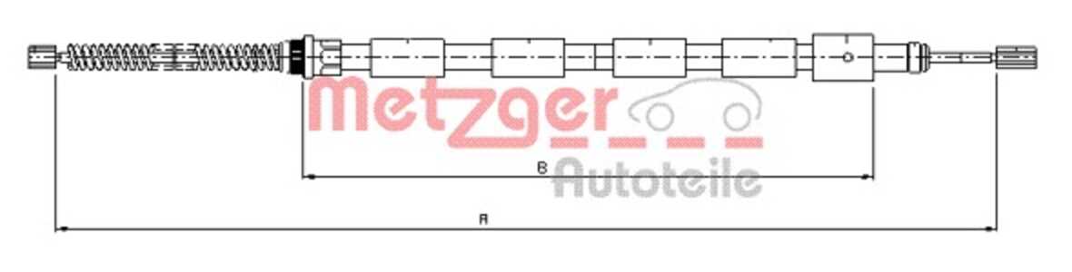 Vajer, parkeringsbroms, Vänster bak, peugeot 205 i, 205 ii, 205 cabriolet i