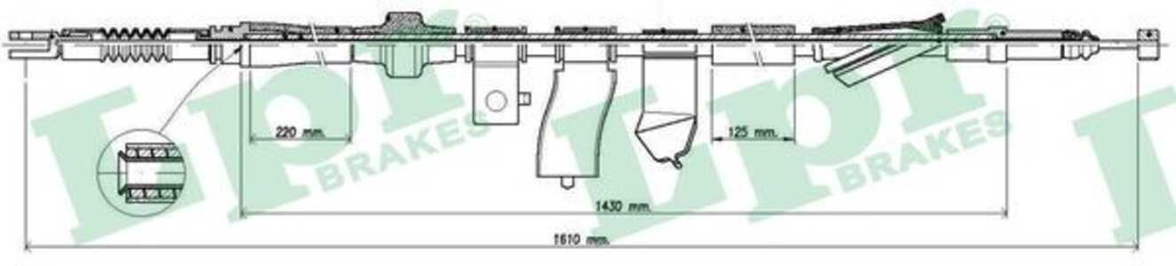 Vajer, parkeringsbroms, Vänster, honda civic hatchback v, 47560SR3931