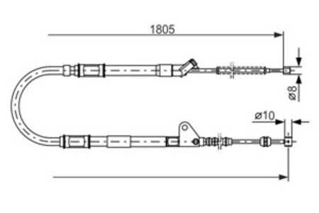 Vajer, parkeringsbroms, Vänster, toyota avensis, avensis kombi, avensis liftback, 46430 20600