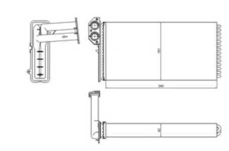 Värmeväxlare, kupévärme, Fram, mercedes-benz,vw, 0028358901, 1694210212, 1694211112, 2D0819031, 6814635, 92BM-8592-AA, A0028358