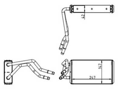 Värmeväxlare, kupévärme, Fram, ford transit buss, transit flak/chassi, transit skåp, transit tourneo buss, 34216753215, 3421677