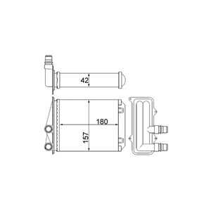 Värmeväxlare, kupévärme, Mitt, nissan,opel,renault,vauxhall, 7701065763