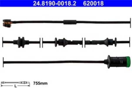 Varningssensor, bromsbeläggslitage, Framaxel, chevrolet,opel,vauxhall, 13153473, 62 35 674